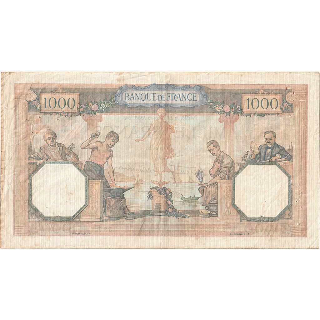 Francja, 1000 Francs, Cérès et Mercure, 1938, S.4780, AU(50-53)