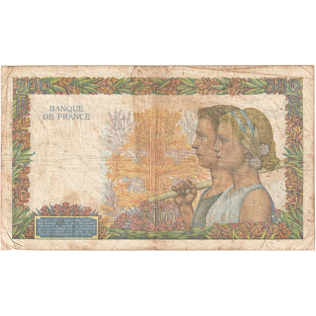 Francia, 500 Francs, La Paix, 1940, Z.4, B+, Fayette:32.1, KM:95a