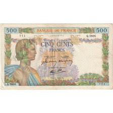 França, 500 Francs, La Paix, 1942, Q.5806, VF(30-35), Fayette:32.34, KM:95b