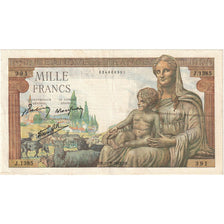 Francja, 1000 Francs, Déesse Déméter, 1942, J.1385, EF(40-45), Fayette:40.07