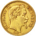 FRANCE, Napoléon III, 20 Francs, 1861, Strasbourg, KM #801.2, EF(40-45), Gold, G