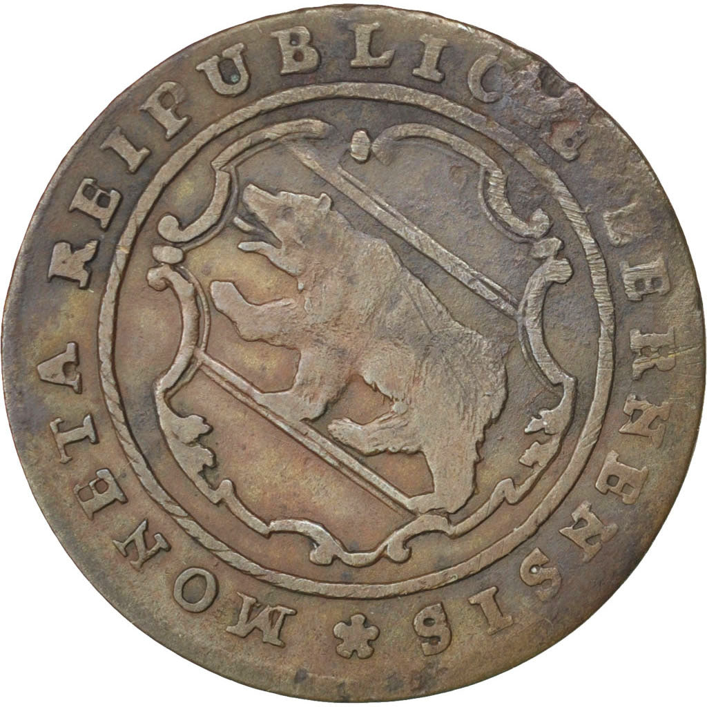 SWISS CANTONS, 1/2 Batzen, 1794, Bern, KM #91, EF(40-45), Billon, 23, 1.92