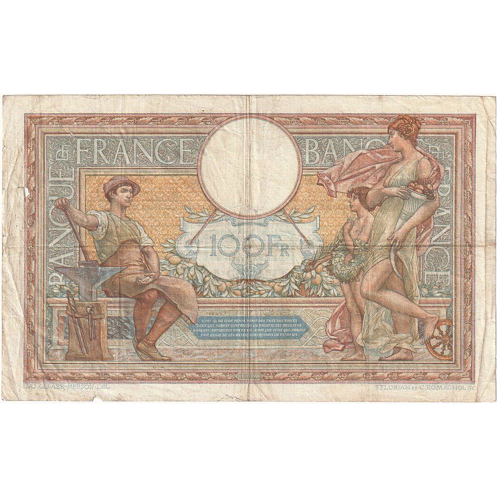 Frankreich, 100 Francs, Luc Olivier Merson, 1938, C.59359, S, Fayette:25.20