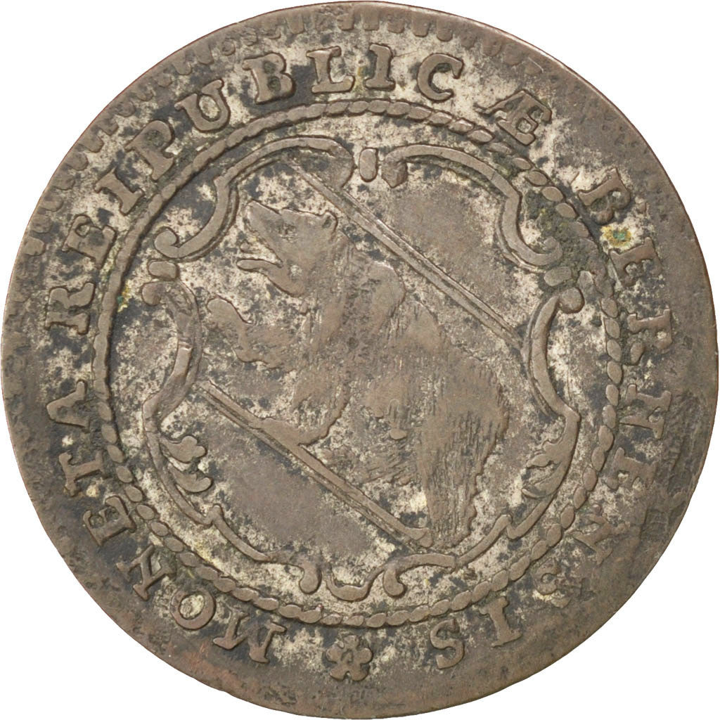 Coin, SWISS CANTONS, BERN, 1/2 Batzen, 1796, Bern, EF(40-45), Billon, KM:91