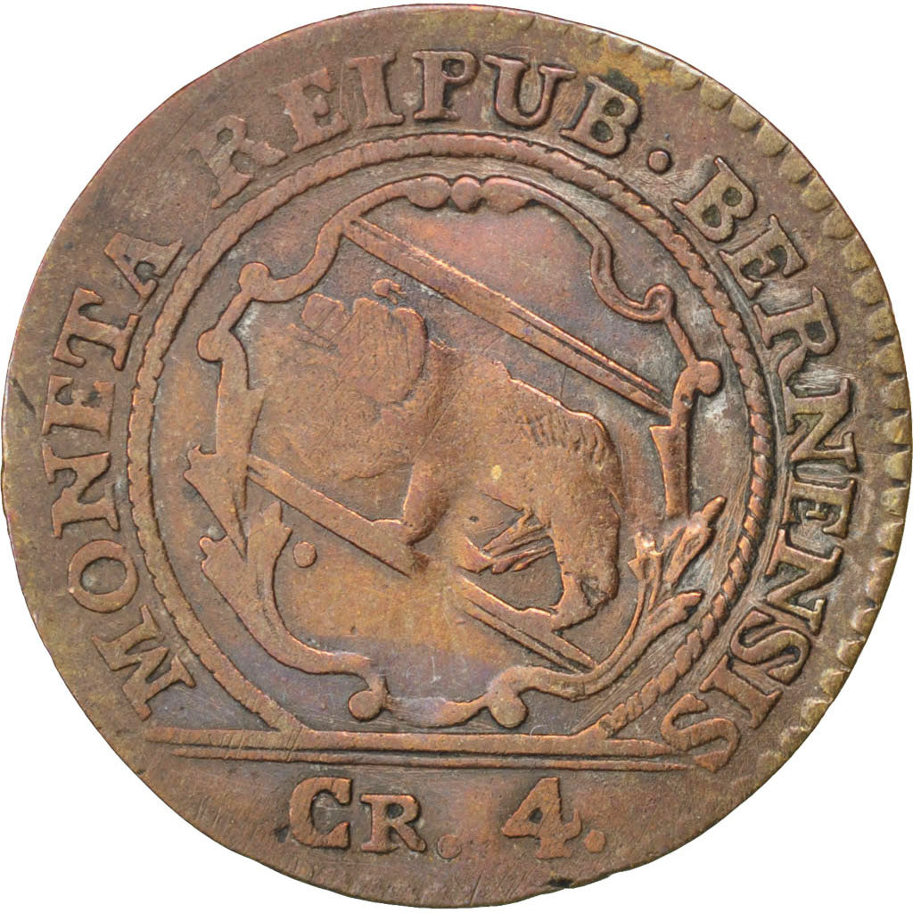 SWISS CANTONS, 4 Kreuzer, 1 Batzen, 1798, Bern, KM #87, VF(30-35), Billon, 1.98