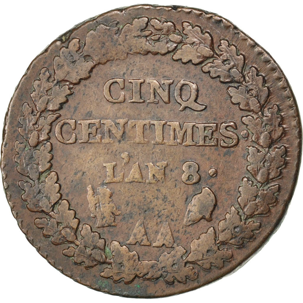 Coin, France, Dupré, 5 Centimes, 1799, Metz, VF(30-35), Bronze, KM:640.2