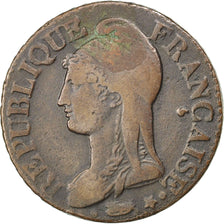 FRANCE, Dupré, 5 Centimes, 1796, Paris, KM #635.1, VF(30-35), Bronze, 23, Gadour