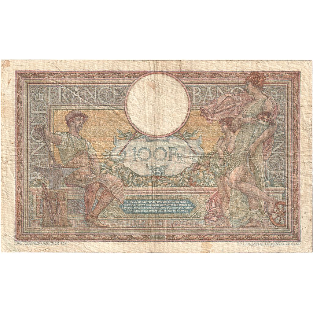 Francia, 100 Francs, Luc Olivier Merson, 1920, Q.7086, MB, Fayette:23.13, KM:71b