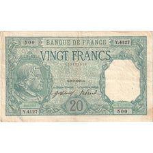 France, 20 Francs, Bayard, 1918, Y.4127, VF(20-25), Fayette:11.3, KM:74