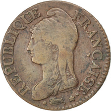 Moneta, Francia, Dupré, 5 Centimes, 1799, Strasbourg, MB+, Bronzo, KM:640.4