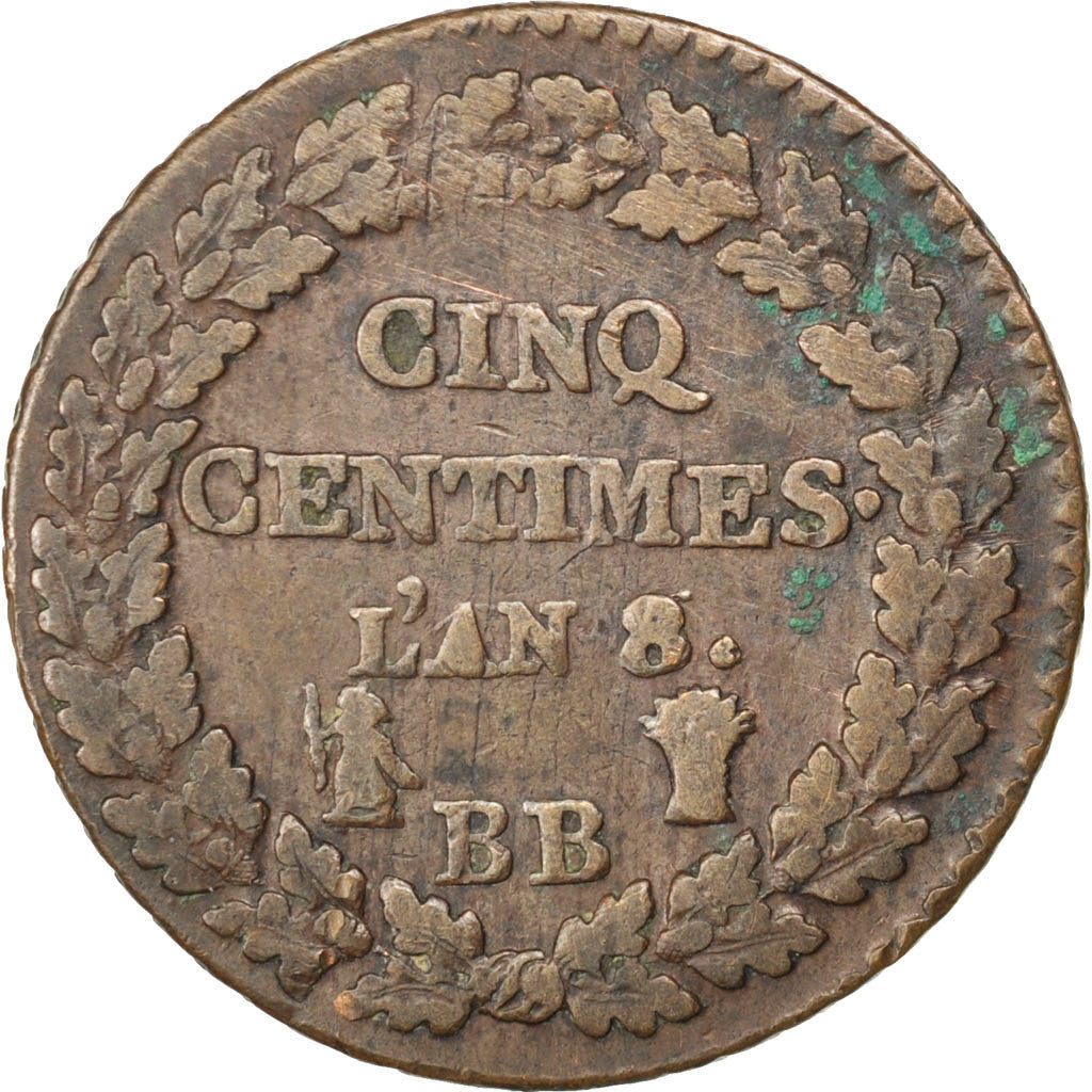 Coin, France, Dupré, 5 Centimes, 1799, Strasbourg, VF(30-35), Bronze, KM:640.4