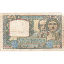 Frankreich, 20 Francs, Science et Travail, 1940, Z.2185, SGE+, Fayette:12.10