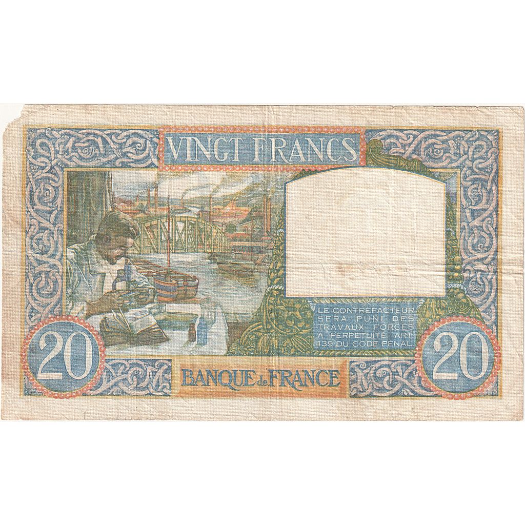 Frankreich, 20 Francs, Science et Travail, 1940, Z.2185, SGE+, Fayette:12.10