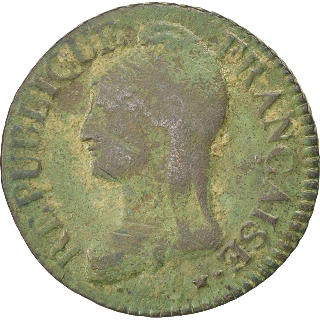FRANCE, Dupré, 5 Centimes, 1799, Metz, KM #640.2, VF(20-25), Bronze, Gadoury #..