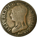 Moneta, Francia, Dupré, 5 Centimes, 1800, Geneva, MB, Bronzo, KM:640.6