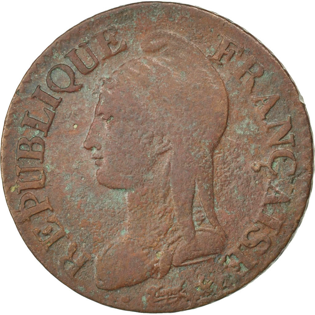Coin, France, Dupré, 5 Centimes, 1799, Strasbourg, VF(30-35), Bronze, KM:640.4