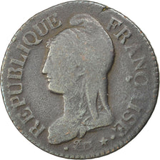 FRANCE, Dupré, 5 Centimes, 1796, Lille, KM #640.11, VF(20-25), Bronze, Gadoury #
