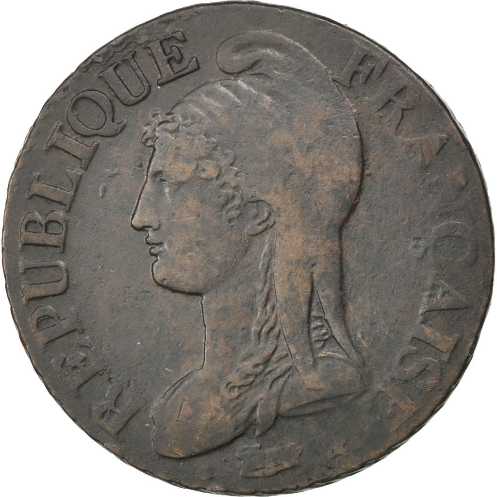 FRANCE, Dupré, 5 Centimes, 1796, Paris, KM #640.1, EF(40-45), Bronze, 28, Gadour