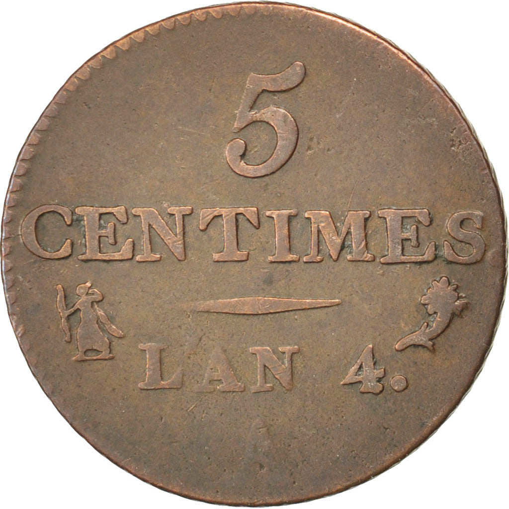 Coin, France, Dupré, 5 Centimes, 1795, Paris, VF(30-35), Bronze, KM:635.1
