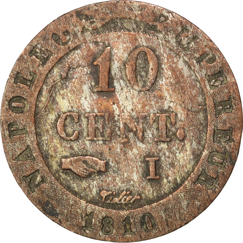 FRANCE, Napoléon I, 10 Centimes, 1810, Limoges, KM #676.5, EF(40-45), Billon, G.