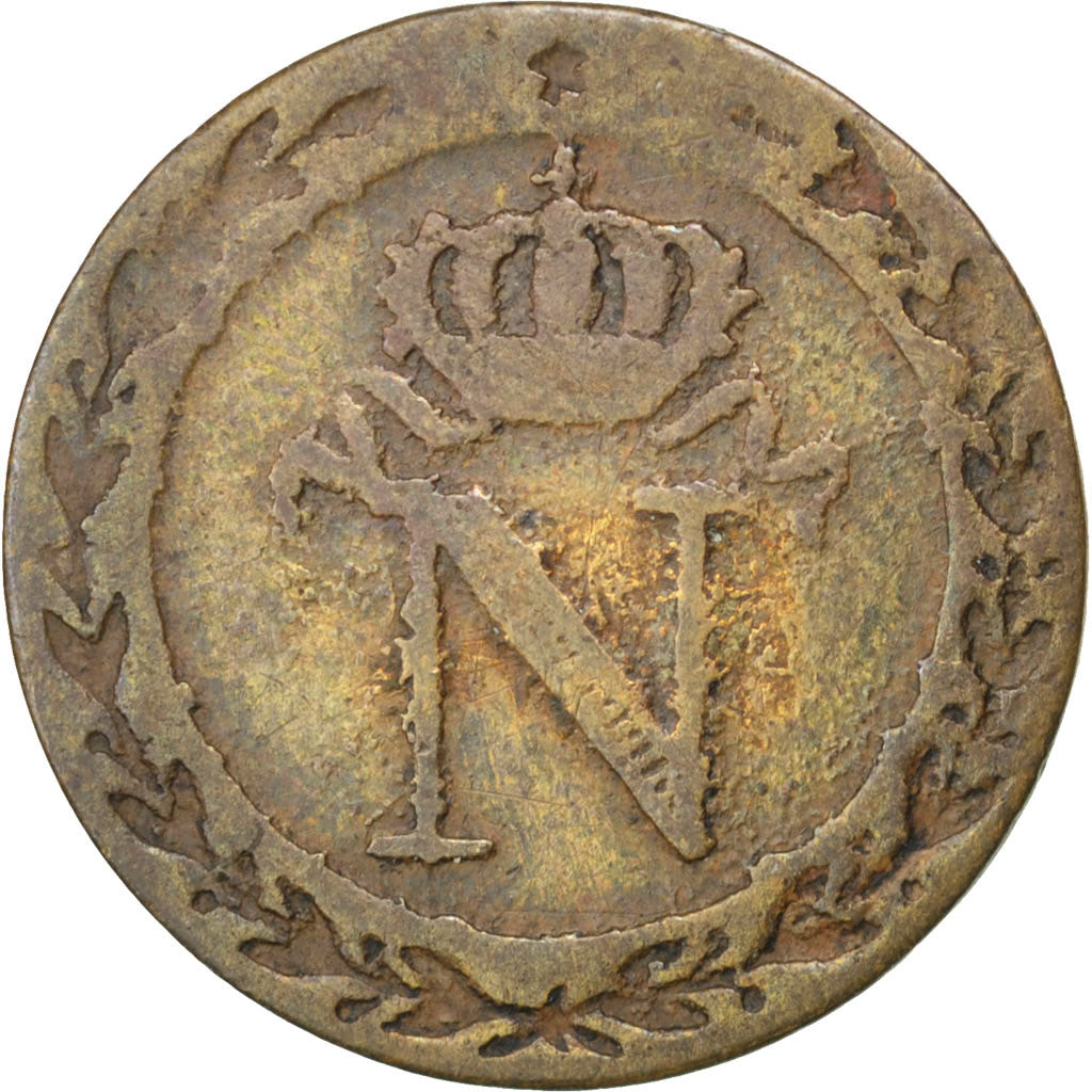 FRANCE, Napoléon I, 10 Centimes, 1808, Strasbourg, KM #676.3, VF(30-35), Billon,
