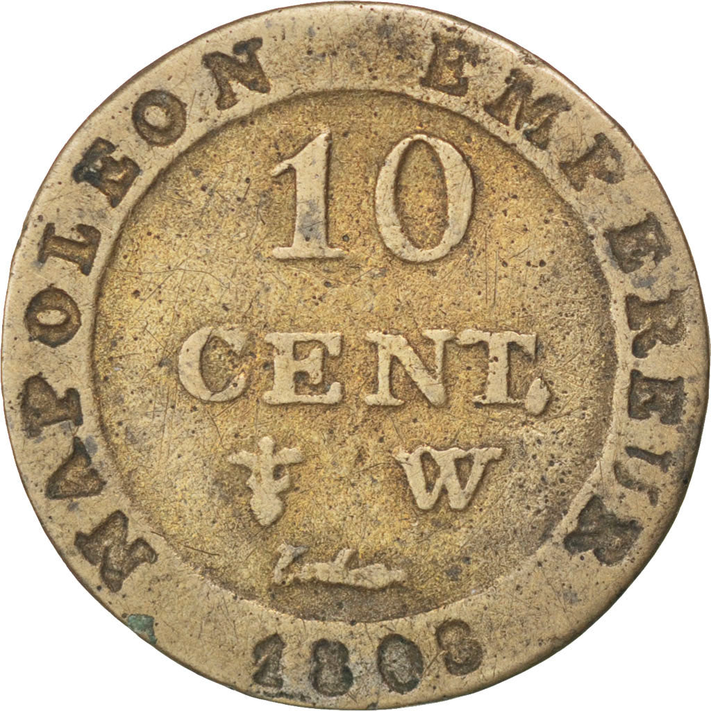 Premier Empire, 10 Centimes Napoléon Ier, 1808 W, Lille, Faux d'époque, Gadoury 