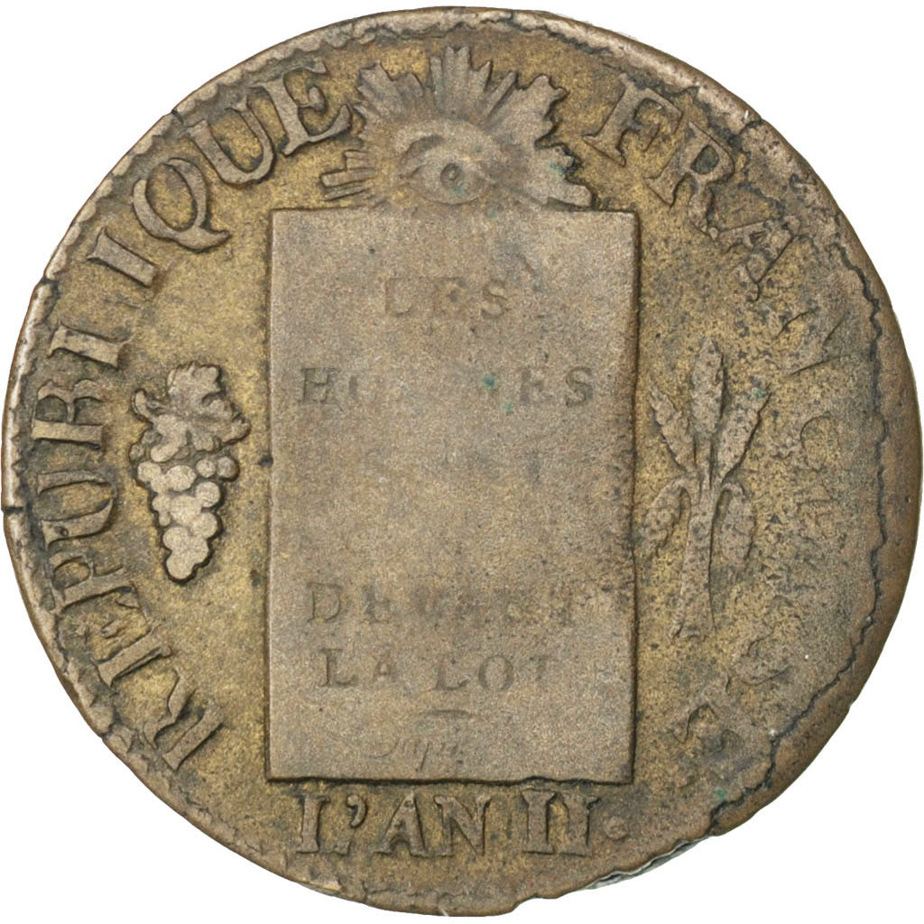 Convention, Sol à la balance, 1793 T, Nantes, Gadoury 19