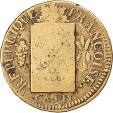 FRANCE, Sol aux balances françoise, Sol, 1793, Strasbourg, KM #619.4, F(12-15), 