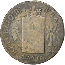 FRANCE, 2 sols aux balances daté, 2 Sols, 1793, La Rochelle, KM #621.6, F(12-15)