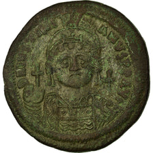 Moneta, Justinian I, Follis, Constantinople, EF(40-45), Miedź, Sear:163