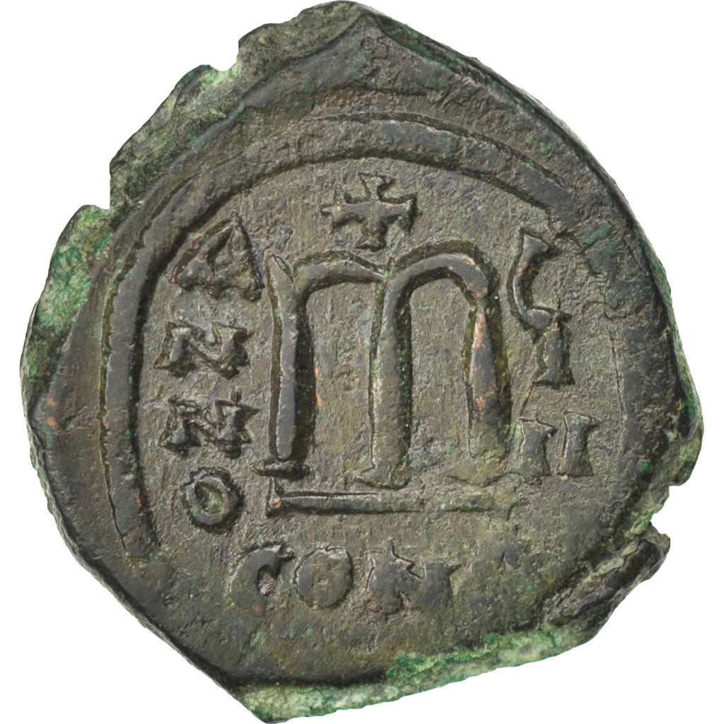 Coin, Tiberius II Constantine, Follis, Constantinople, AU(50-53), Copper