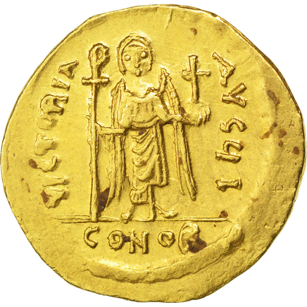 Phocas 602-610, Solidus, Constantinople, graded, NGC, AU(55-58), Gold, Sear...