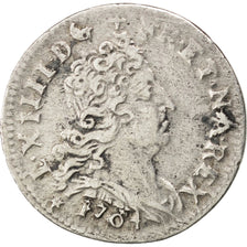 FRANCE, 5 Sols aux insignes, 5 Sols, 1/16 ECU, 1704, Strasbourg, KM #337.4,...