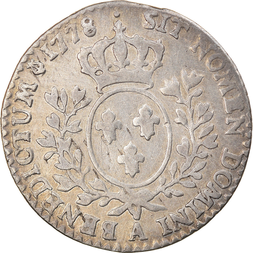 Coin, France, Louis XVI, 1/10 Écu, 12 Sols, 1/10 ECU, 1778, Paris, VF(30-35)
