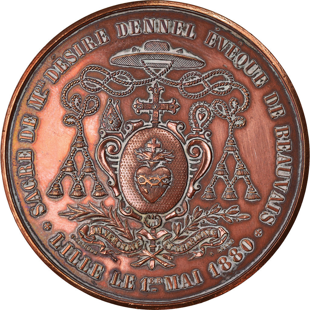 France, Medal, Sacre de Monseigneur Désiré Dennel, Evêque de Beauvais, à