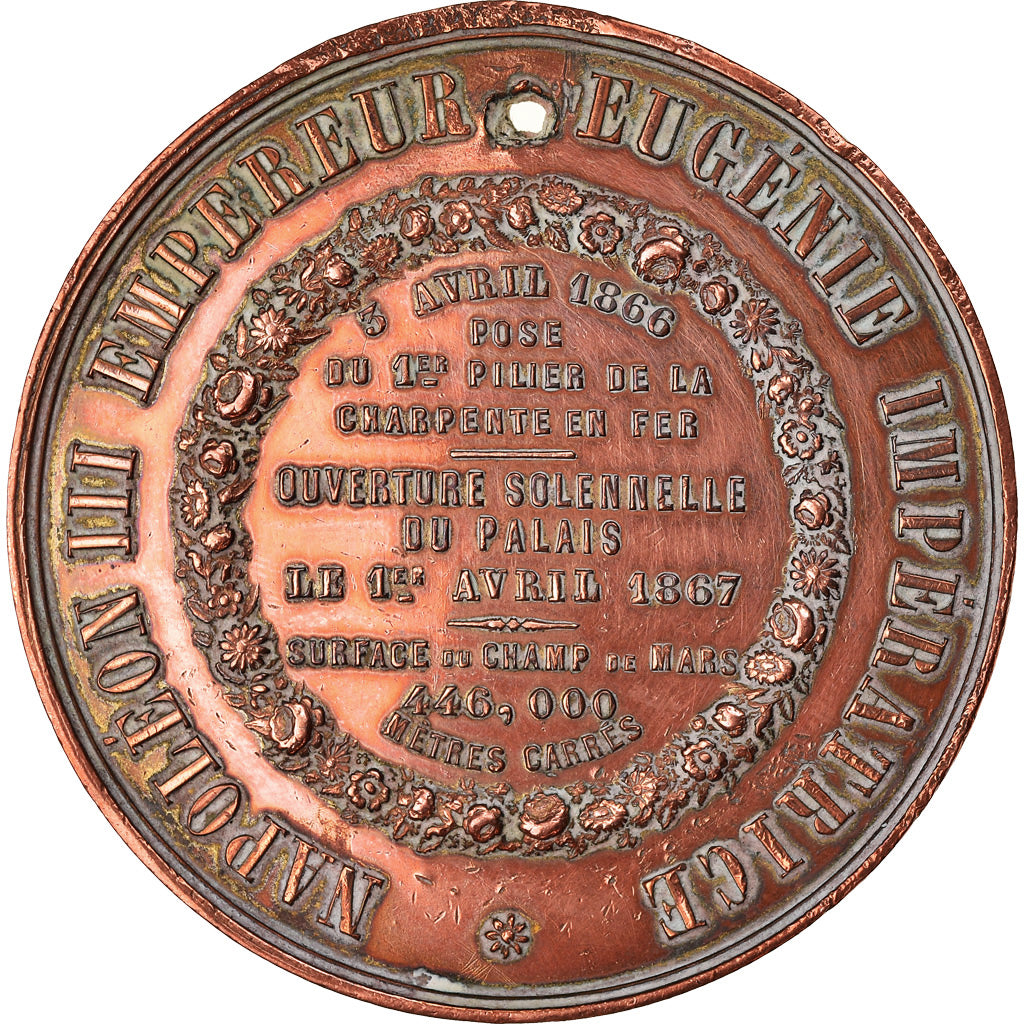 France, Medal, Napoléon III, Exposition Universelle de Paris, 1867, VF(30-35)