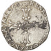 Henri IV, Quart d'écu, croix feuillue de face, 1601 L, Bayonne, Sombart 4686