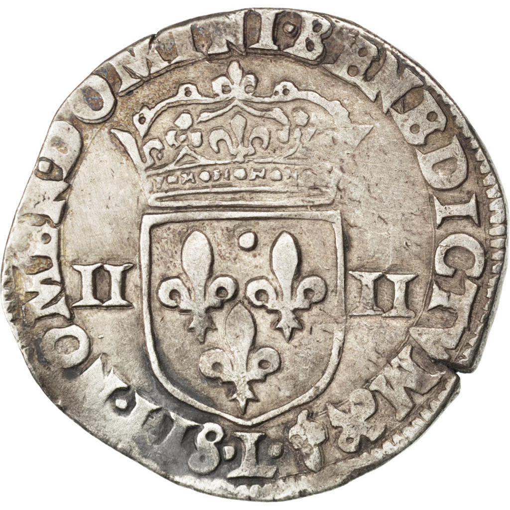 FRANCE, Quart Ecu, 1602, Bayonne, EF(40-45), Silver, Sombart #4686, 9.54