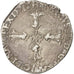 Henri IV, Quart d'écu, croix feuillue de face, 1591 K, Bordeaux, Sombart 4686