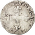 FRANCE, Quart Ecu, 1591, Saint-Palais, VF(20-25), Silver, Sombart #4710, 8.90