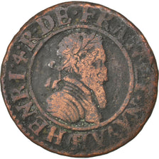 FRANCE, Double Tournois, 1591, Châlons-Sur-Marne, VF(20-25), Copper, CGKL #166,