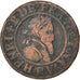 FRANCE, Double Tournois, 1591, Châlons-Sur-Marne, VF(20-25), Copper, CGKL #166,