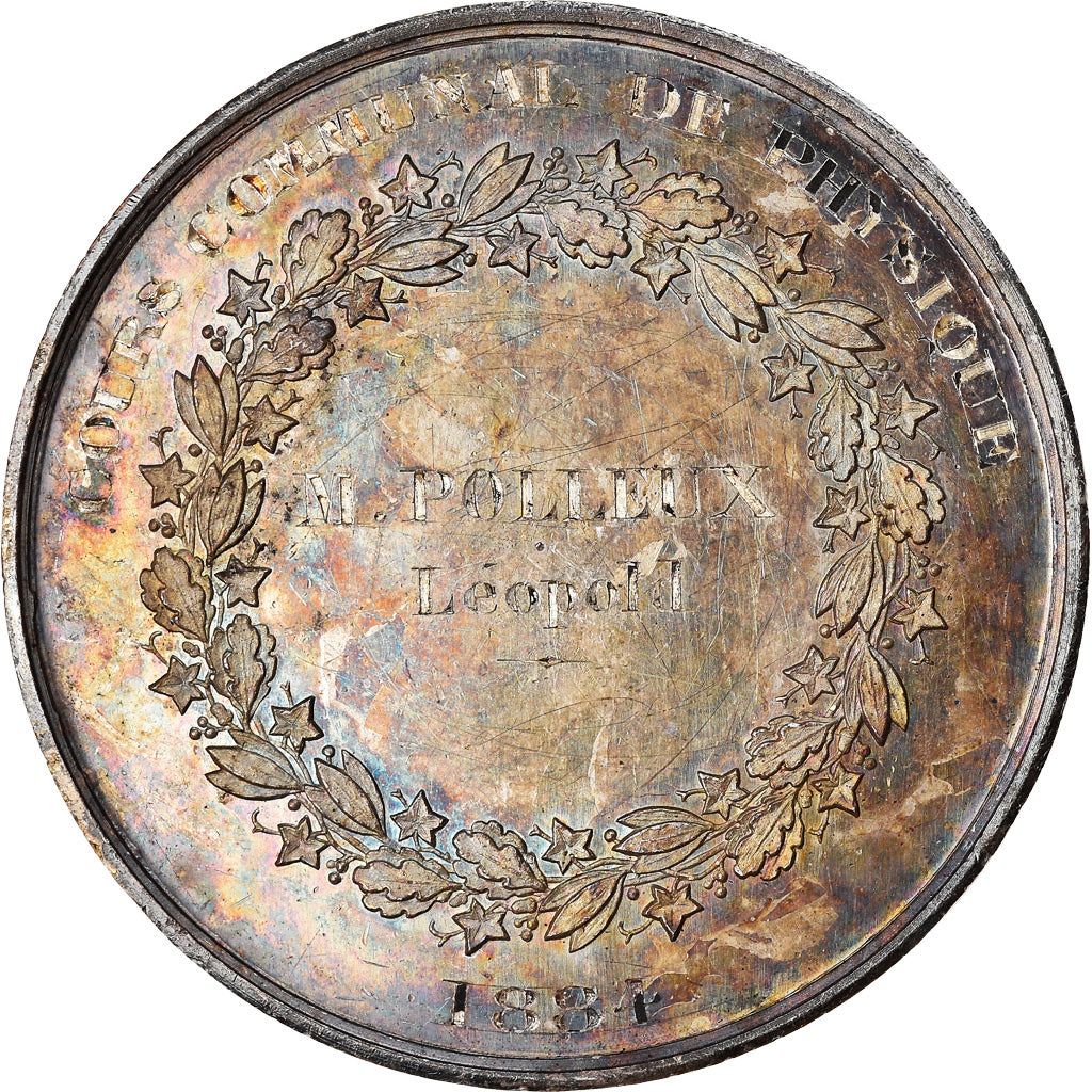 France, Medal, Cours Communal de Physique, Ville d'Amiens, 1884, Dantzell