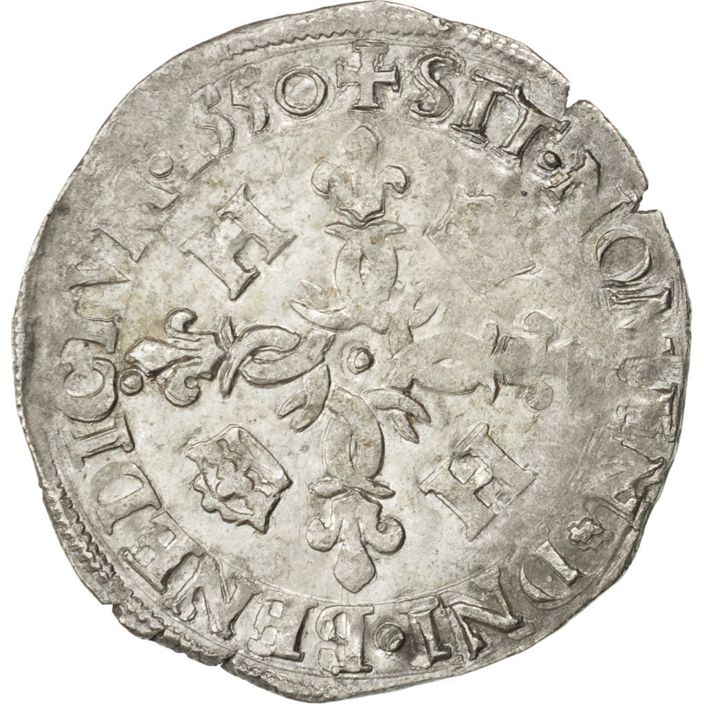 Coin, France, Douzain, 1550, Paris, VF(30-35), Billon, Sombart:4380