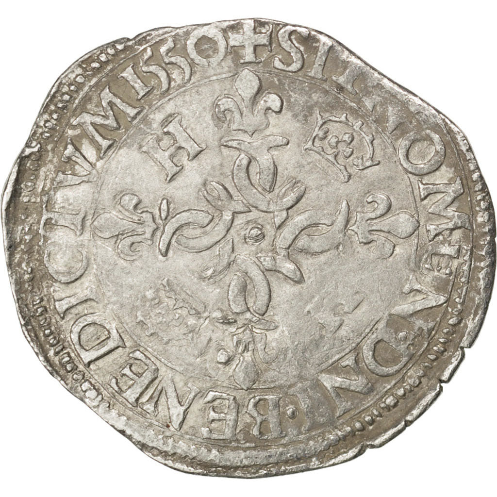 Coin, France, Douzain, 1550, Aix en Provence, VF(30-35), Billon, Sombart:4380
