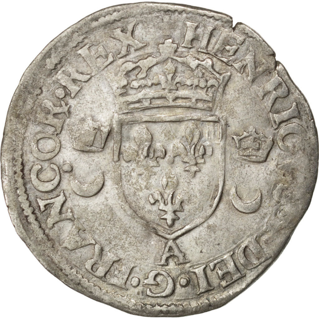 Henri II, Douzain aux croissants, 1552 A, Paris, Sombart 4380