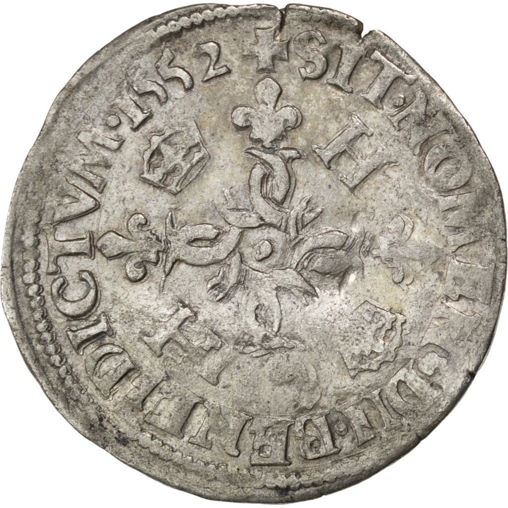 Henri II, Douzain aux croissants, 1552 A, Paris, Sombart 4380