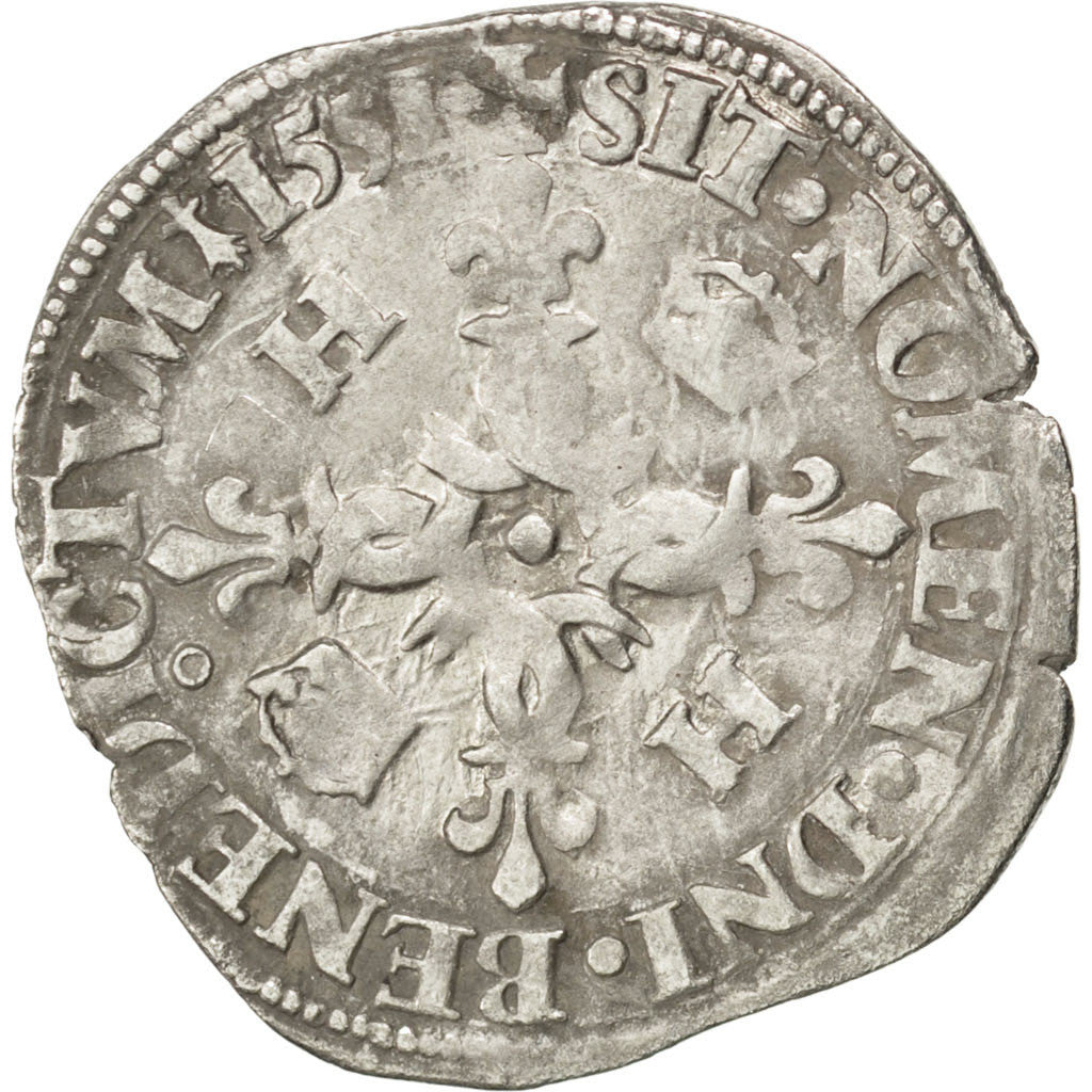 Coin, France, Douzain, 1551, Nantes, EF(40-45), Billon, Sombart:4380