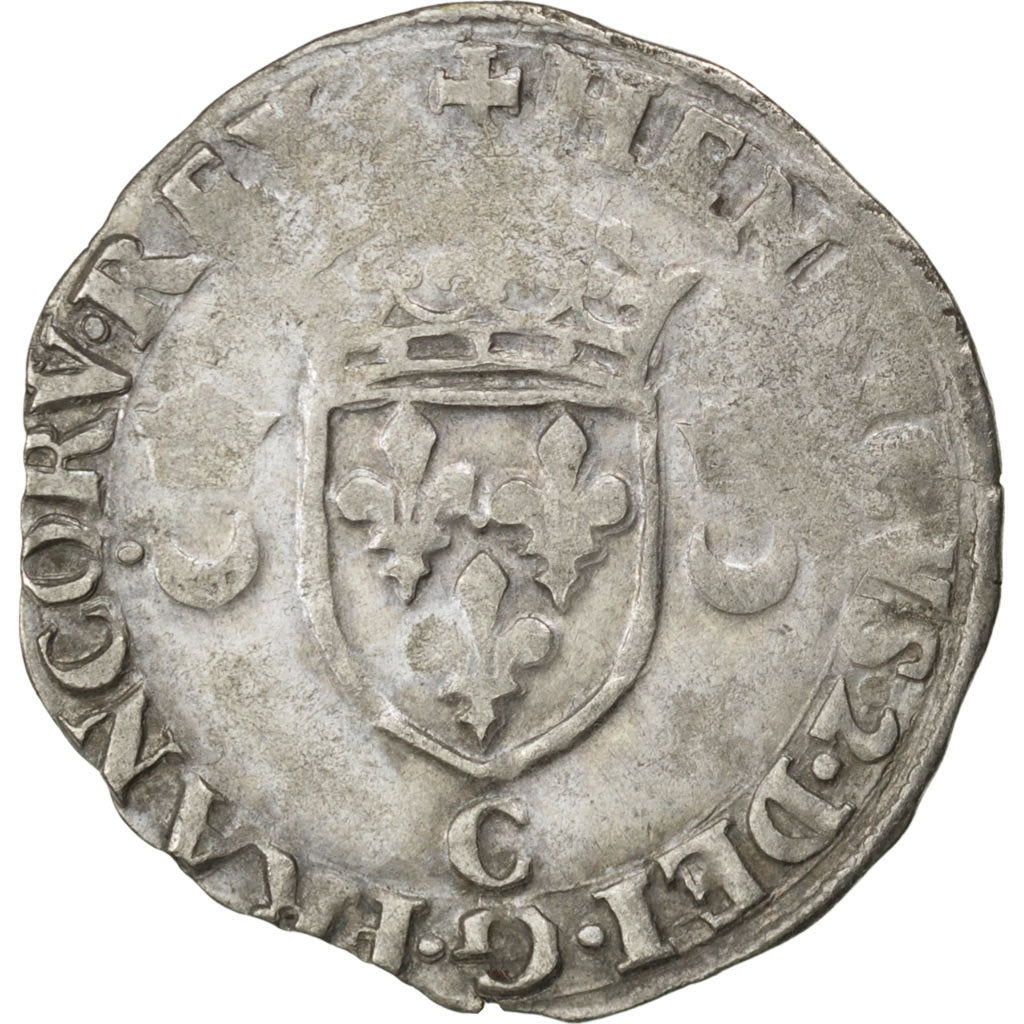 Munten, Frankrijk, Douzain, 1551, Saint Lô, ZF, Billon, Sombart:4380