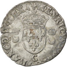 FRANCE, Douzain, 1551, Saint Lô, EF(40-45), Billon, Sombart #4380, 2.27